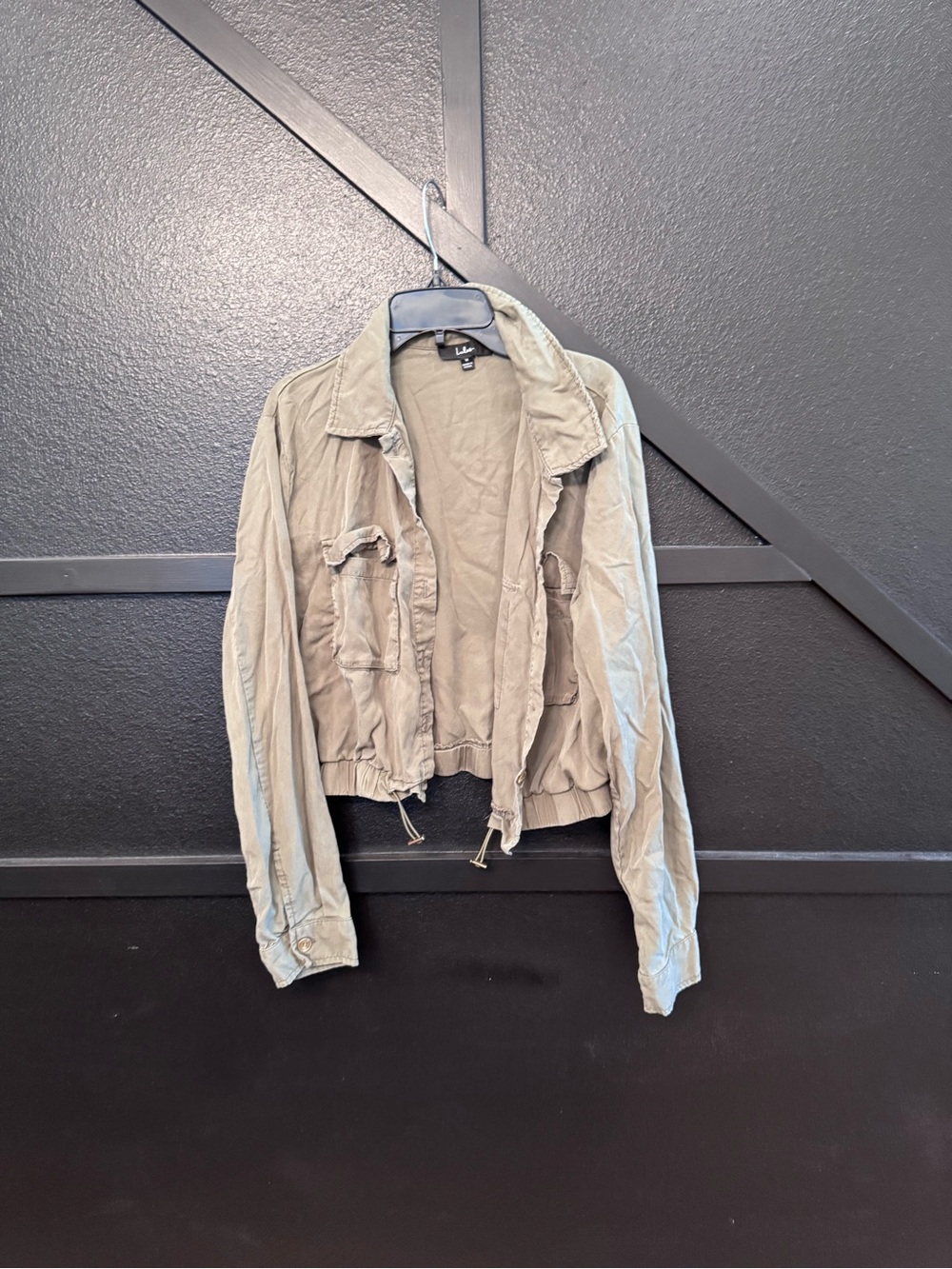 Lulu's Light Olive Utility Drawstring Hem Jacket - Women